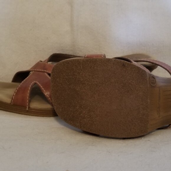 Brown Strap Chunky Heel Slides - Picture 5 of 6